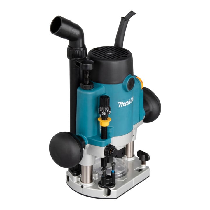 Makita Oberfräse 1.100 W inkl. D-53556 12-teiligem Fräser-Set im MAKPAC