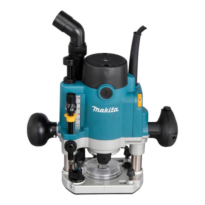 Makita Oberfräse 1.100 W inkl. D-53556 12-teiligem Fräser-Set im MAKPAC