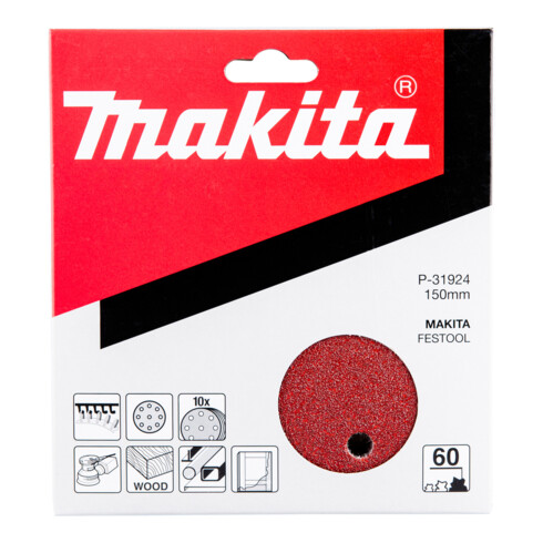 Papier de verre Makita Velcro 10 pcs. P-31980