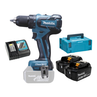 Makita perceuse sans fil DDF459RFJ set avec 2 batteries rechargeables 3.0 Ah
