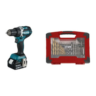 Makita Perceuse-visseuse sans fil DDF484RTJ 18V / 5Ah avec set d’accessoires 100 pièces