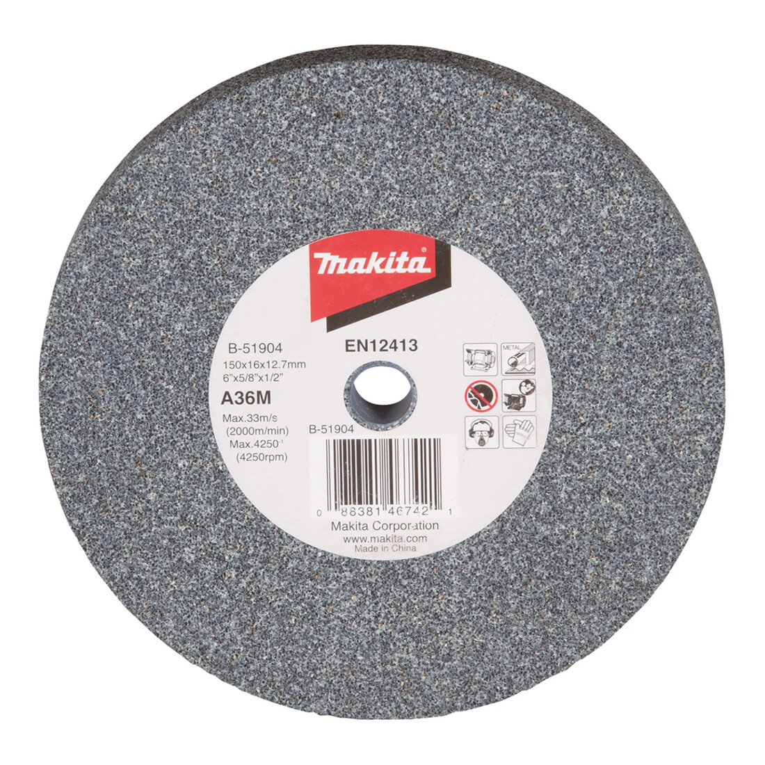 Makita Pietra abrasiva A36M 150x16x12,7 B-51904