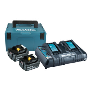 Makita Power Source Kit 2x 5,0 Ah 197629-2 mit Doppelladegerät