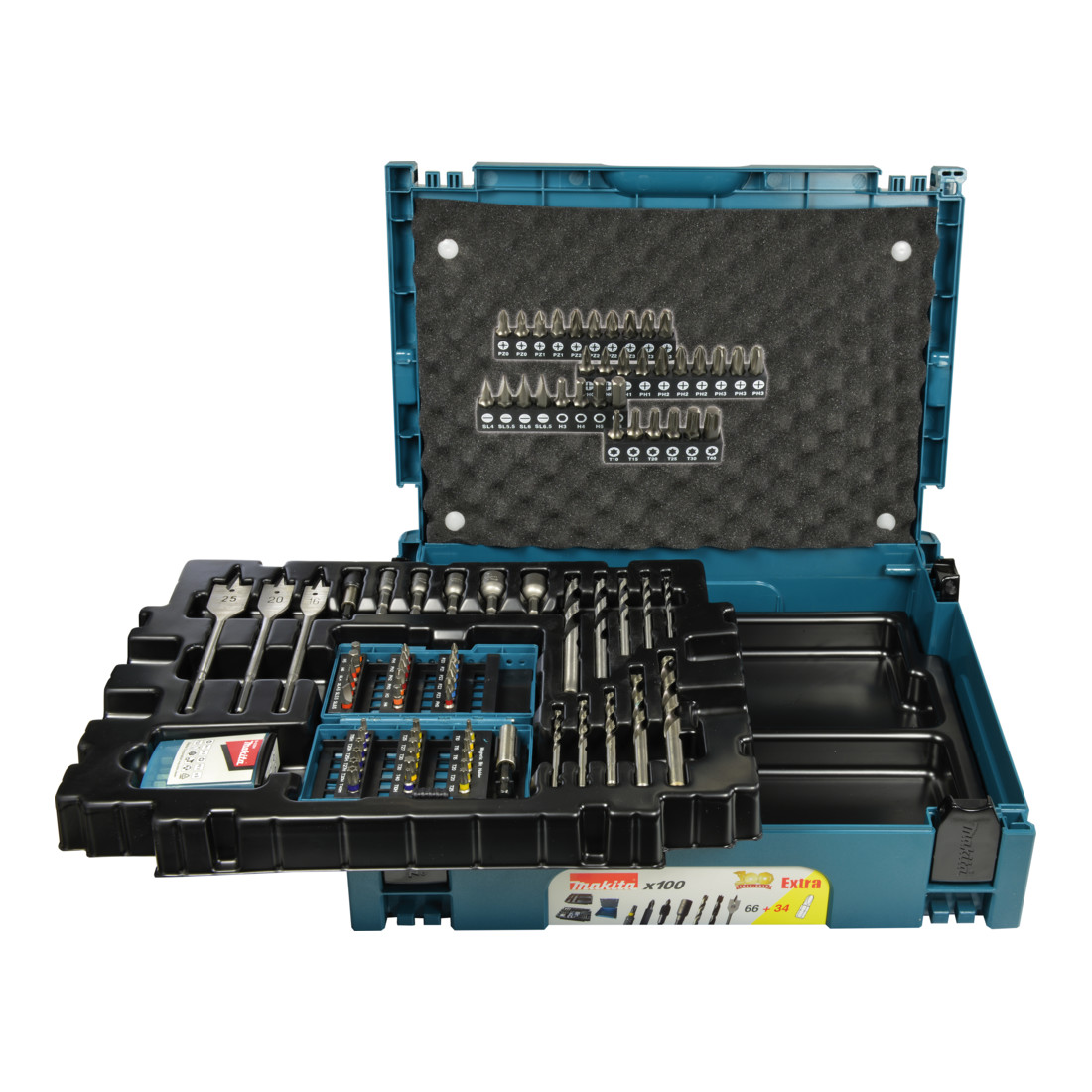 Makita Punte trapano e bit, 100pz. in MAKPAC B-45032