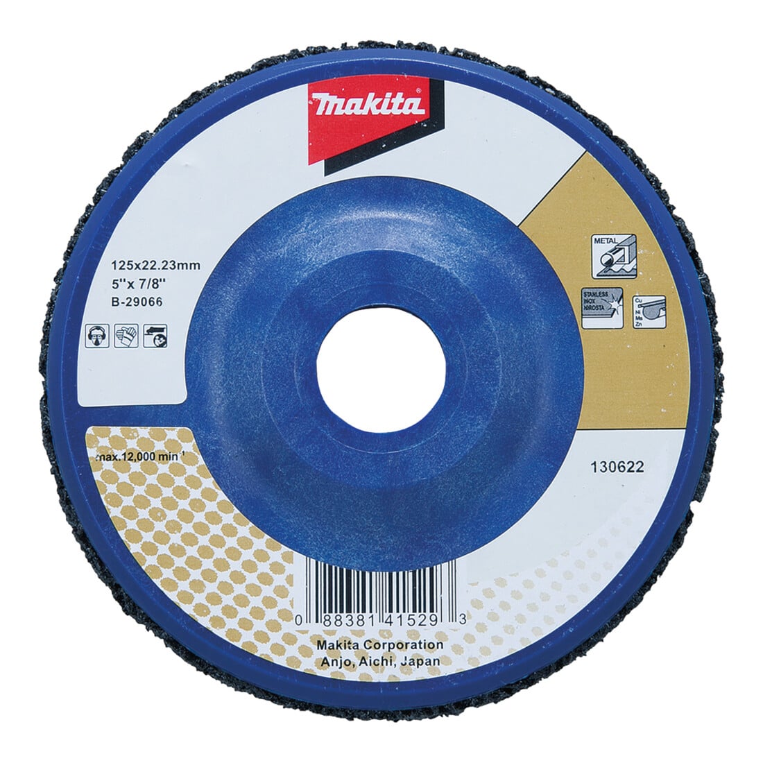 Makita Reinigungsscheibe ST 125mm, Trägerteller aus Nylon, Extra strapazierfähig