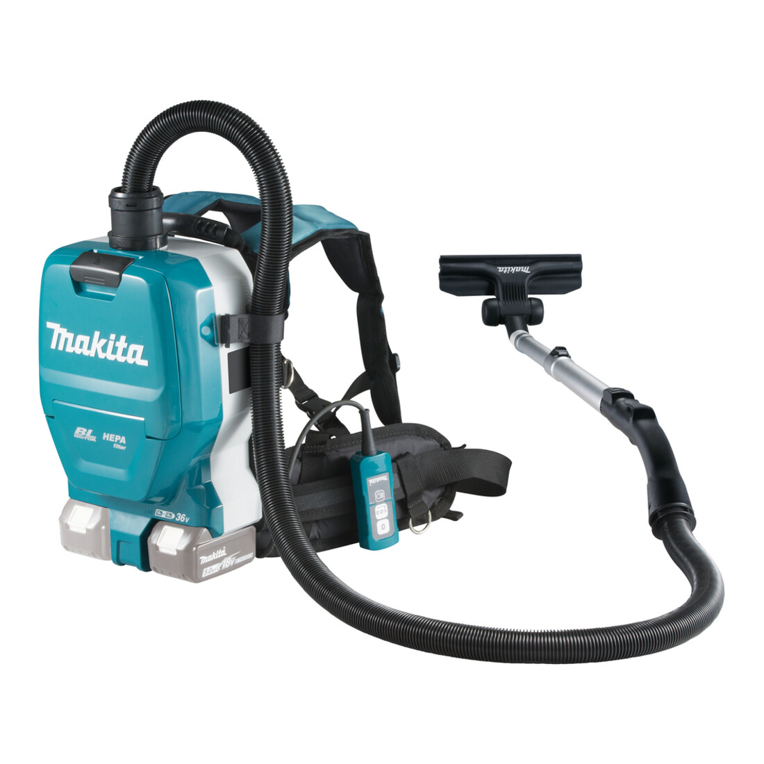 Makita rugstofzuiger DVC261ZX11 met 2x18V aandrijving