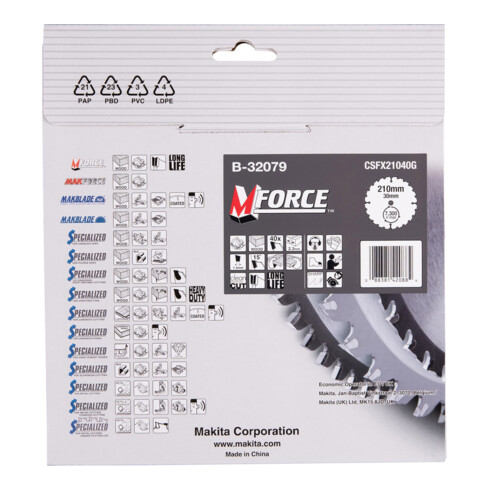 Makita Sägebblatt M-FORCE 210x30x40Z