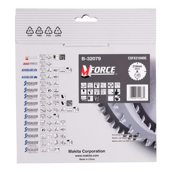 Makita Sägebblatt M-FORCE 210x30x40Z