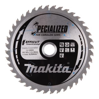 Makita Sägeblatt 165x1,5x20, 40Z EFFICUT WPC/Holz