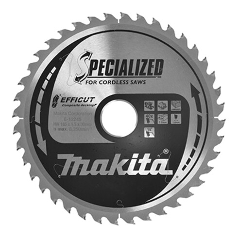 Makita Sägeblatt 185x1,5x30, 40Z EFFICUT WPC/Holz