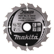 Makita Sägeblatt SPECIALIZED 136x20x16Z
