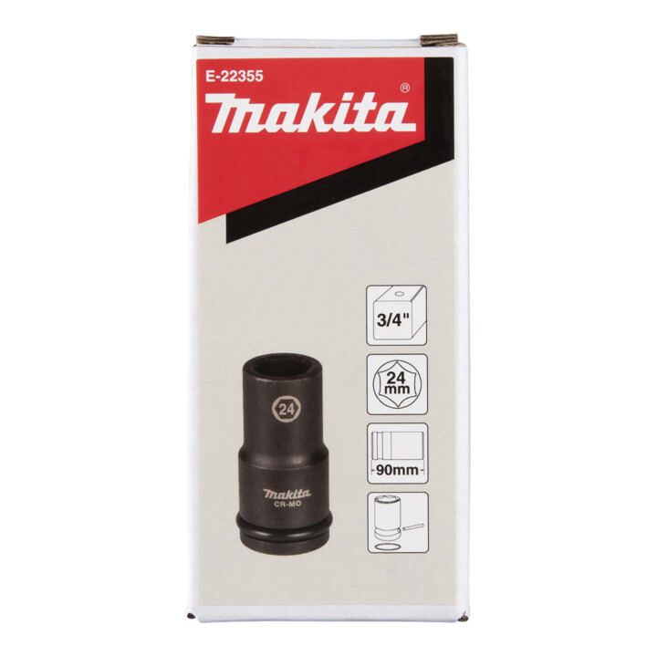 Makita Schlagnuss 3/4", SW24, 90 mm, inkl. O-Ring und Stift, CR-MO