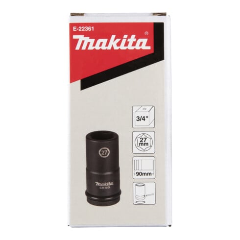 Makita Schlagnuss 3/4", SW27, 90 mm, inkl. O-Ring und Stift, CR-MO