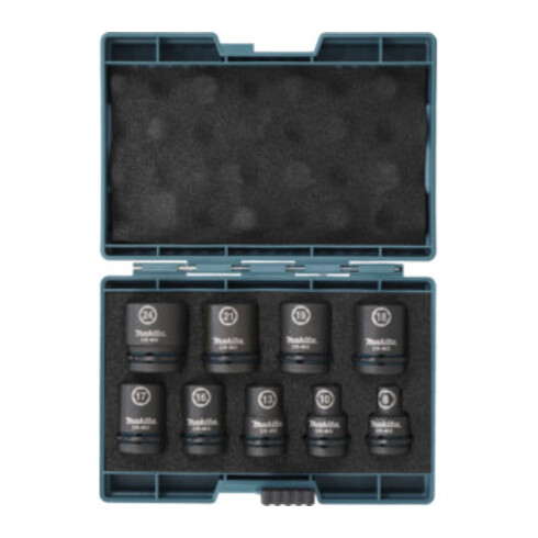 Makita Schlagnuss-Set IMPACT BLACK 9-tlg., 1/2"