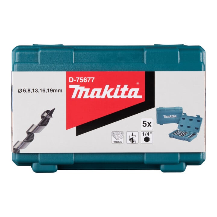 Makita Schlangenbohrer-Set 5-teilig, Länge 200 mm, 1/4"