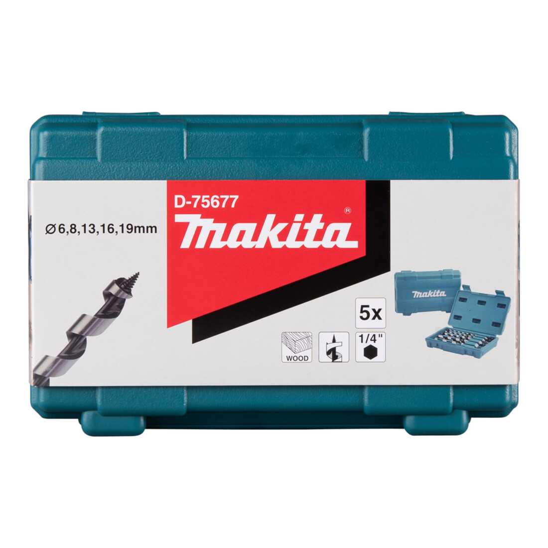 Makita Schlangenbohrer-Set 5-teilig, Länge 200 mm, 1/4"