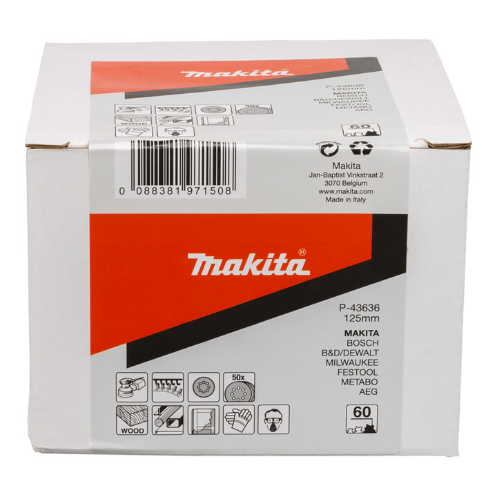 Makita Schleifpapier Klett 125 K60 P-43636