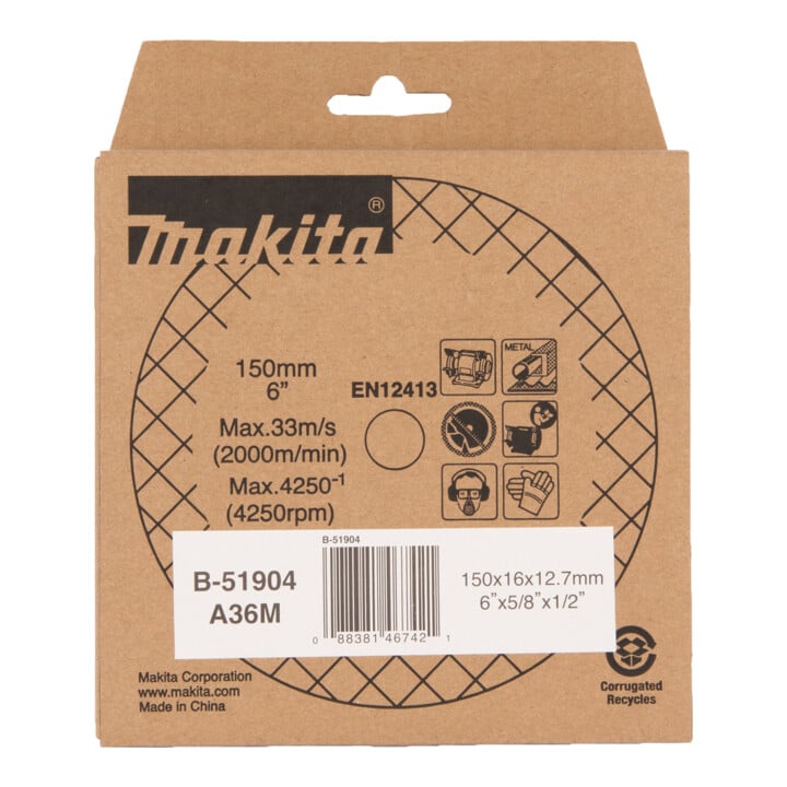 Makita Schleifstein A36M 150x16x12,7 B-51904