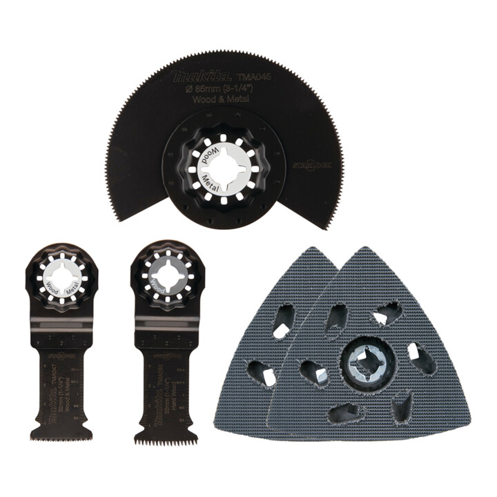 Set Makita Akku-Multitool DTM52Z + Makita Schreinerset 5-teilig