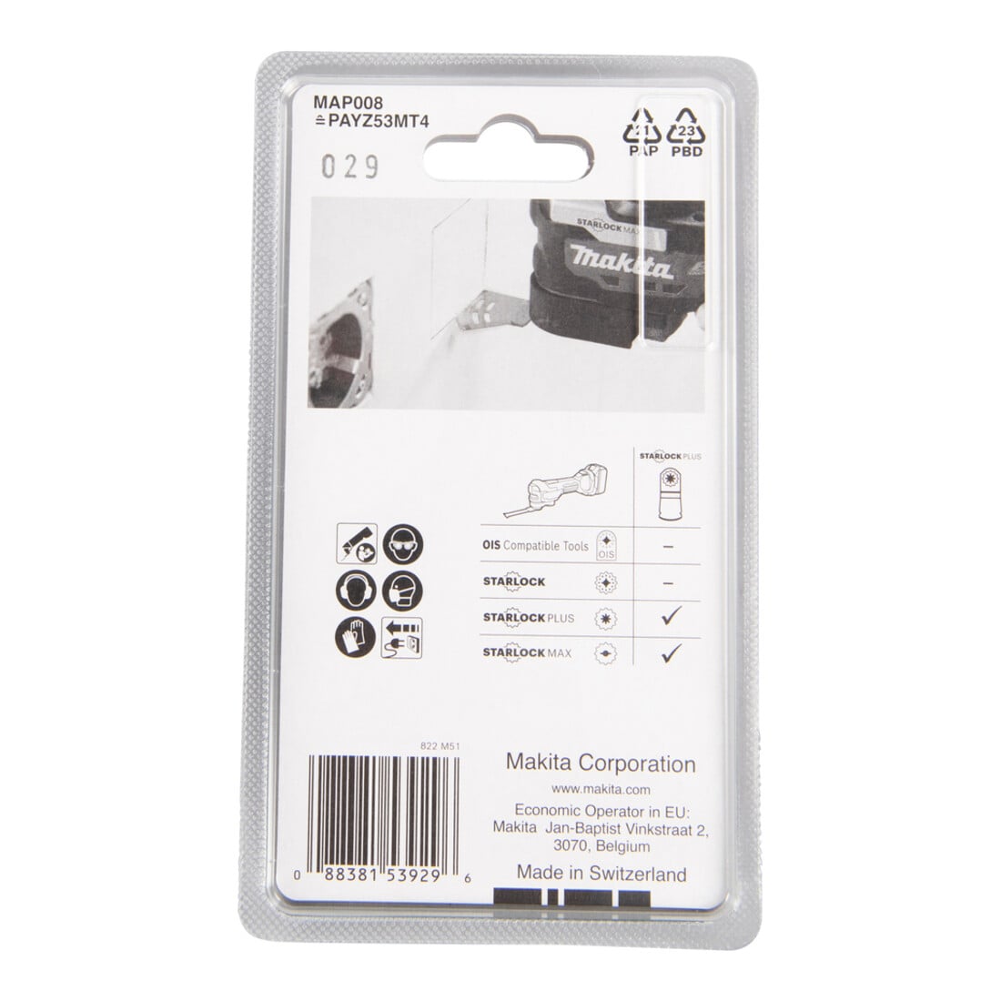 Makita Segmentsägeblatt MAP008 52x50 mm Körnung 40