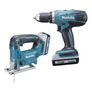 Makita Set a batteria DK18298X1 Avvitatore DF457DZ + seghetto alternativo a pendolo JV183DZ-1