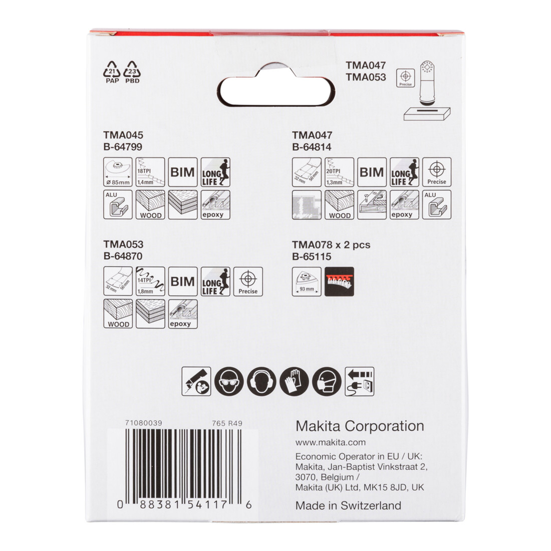 Makita Set da falegname 5 pezzi