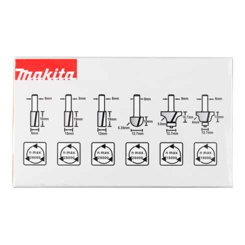 Makita Set di frese 8mm, 5pz. D-53540