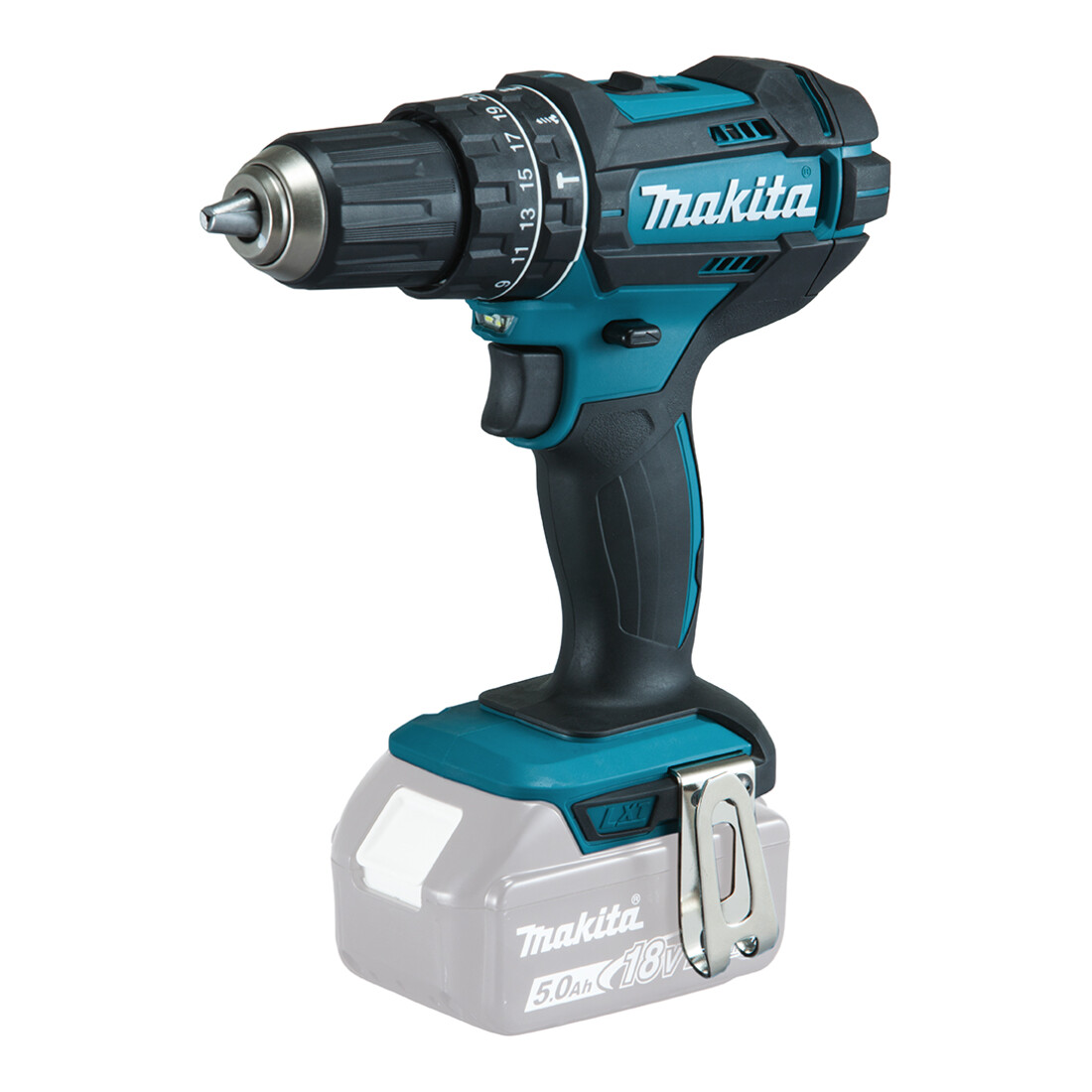 Makita Set giravite DLX2337J con trapano 18V, avvitatore a impulsi a batteria 18V, 2 batterie e caricabatterie
