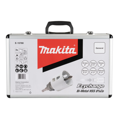 Makita Set universel de scies-cloches BiM EZYCHANGE 8 pcs Ø 51-133 mm • Prof. de coupe 44 mm
