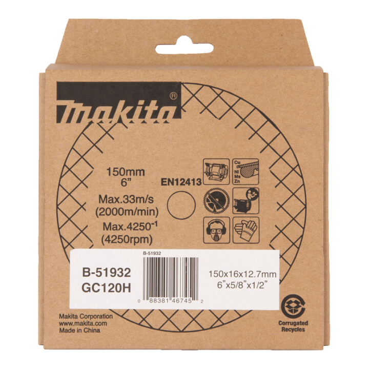 Makita Slijpsteen GC120H150x16x12,7 B-51932