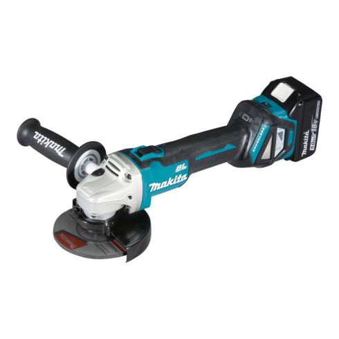 Makita Smerigliatrice angolare a batteria DGA511RTJ, 18V/5 Ah, 2 batterie + caricabatterie in MAKPAC