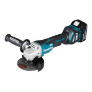 Makita snoerloze haakse slijper 18 V / 5.0 Ah, 2 accu + lader in MAKPAC DGA515RTJ