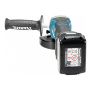 Makita snoerloze haakse slijper 18 V / 5.0 Ah, 2 accu + lader in MAKPAC DGA515RTJ-5