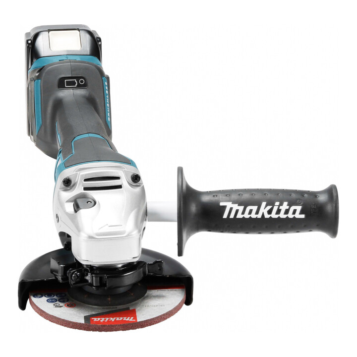 Makita snoerloze haakse slijper 18 V / 5.0 Ah, 2 accu + lader in MAKPAC DGA515RTJ