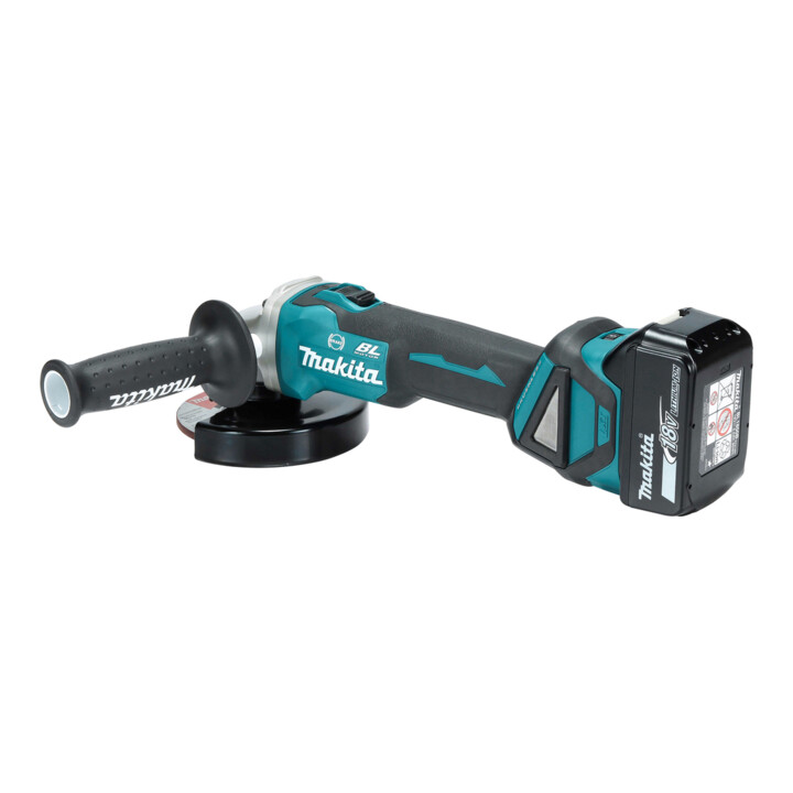 Makita snoerloze haakse slijper DGA513RTJ 18 V / 5.0 Ah, 2 accu + lader in MAKPAC