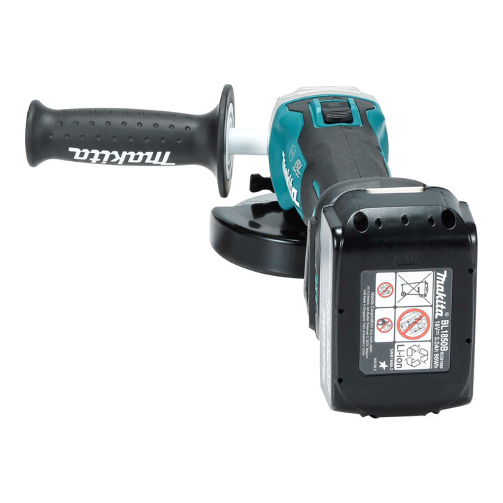 Makita snoerloze haakse slijper DGA513RTJ 18 V / 5.0 Ah, 2 accu + lader in MAKPAC