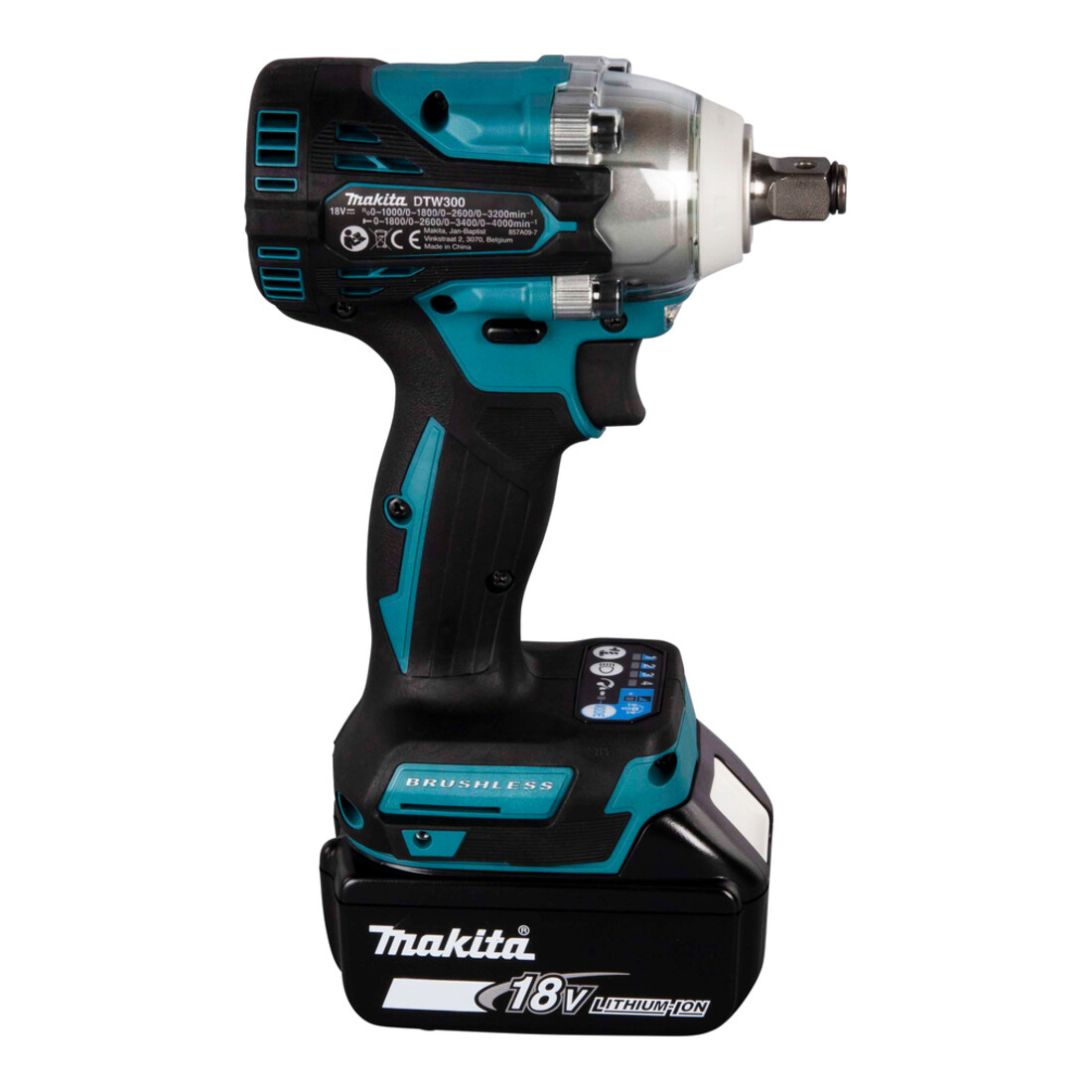 Makita snoerloze slagmoersleutel 18V / 5.0 Ah, 2 accu + lader in MAKPAC