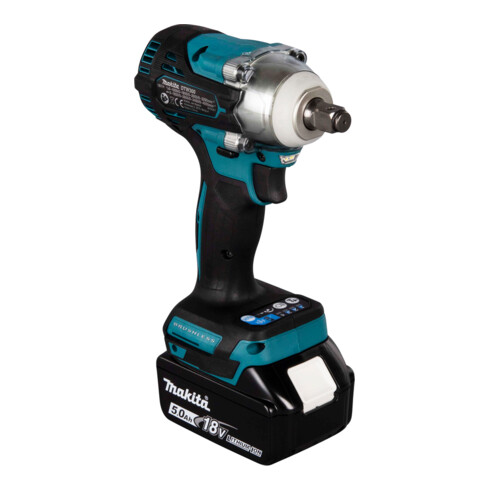 Makita snoerloze slagmoersleutel 18V / 5.0 Ah, 2 accu + lader in MAKPAC