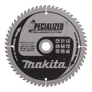 Makita Specialized Sägeblatt 190X20X60Z (B-33847)