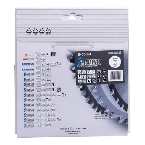 Makita Specialized zaagblad 190x30x12Z (B-33554)