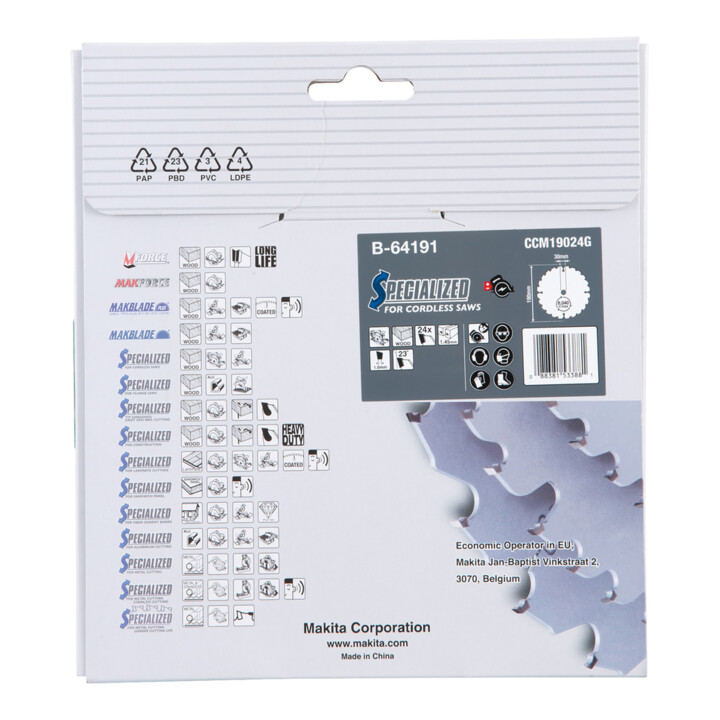Makita Specialized zaagblad 190x30x24Z