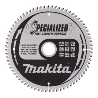 Makita Specialized zaagblad 216x30x72Z (B-33853)