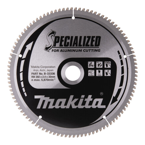 Makita Specialized zaagblad 260x30x100Z (B-33336)