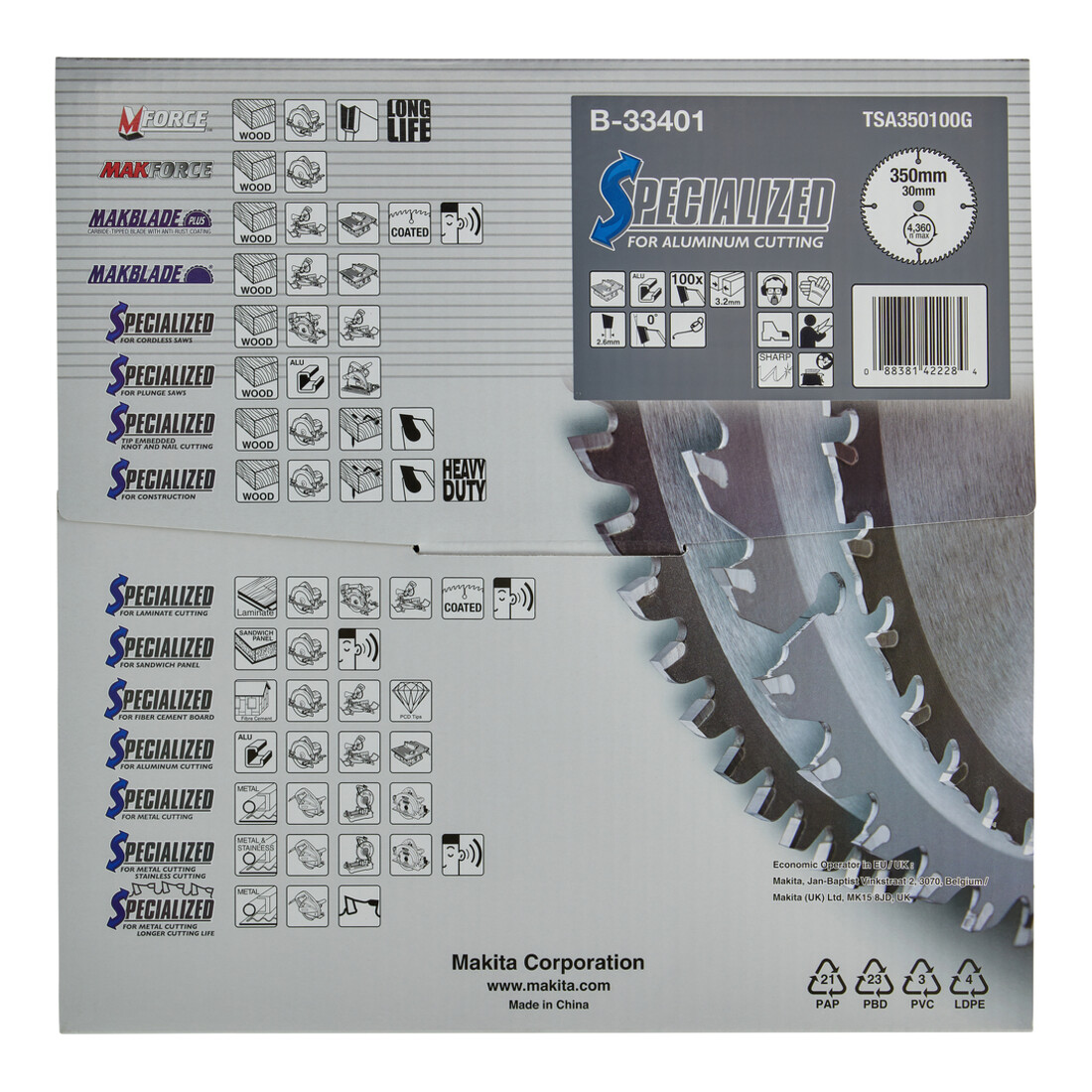 Makita Specialized zaagblad 350x30x100Z (B-33401)