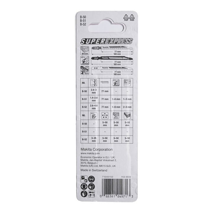 Makita Stichsägeblatt Set 3-teilig (B-06292)
