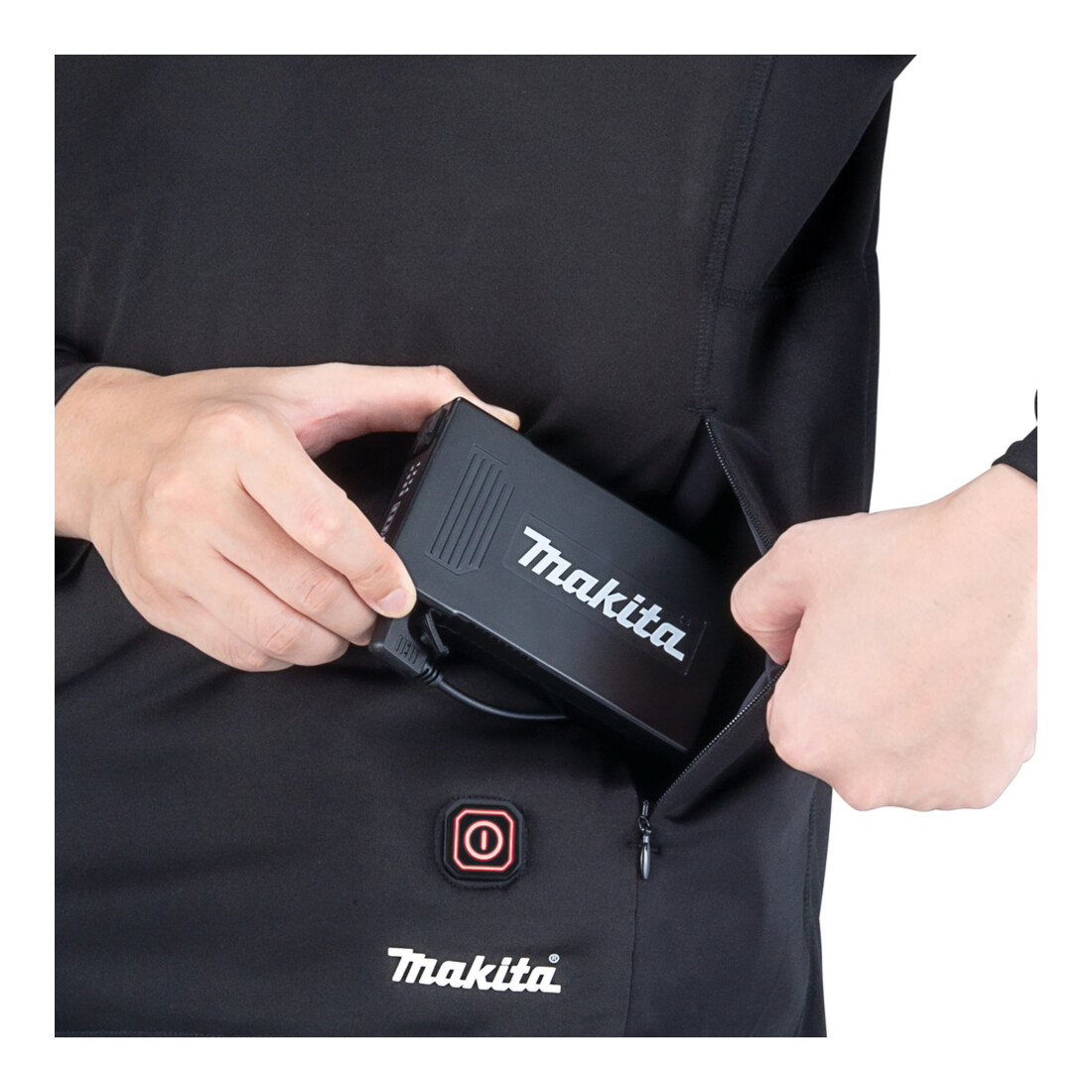 T-shirt thermique sans fil Makita avec col montant