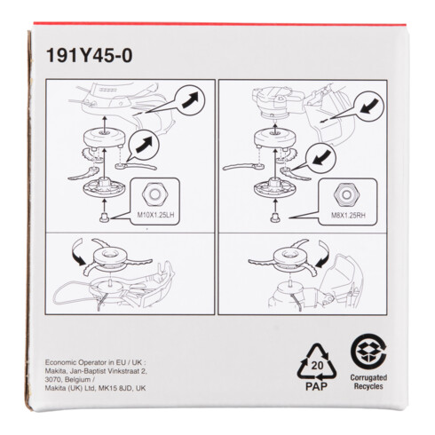 Makita Tête de couteau en plastique 230 mm