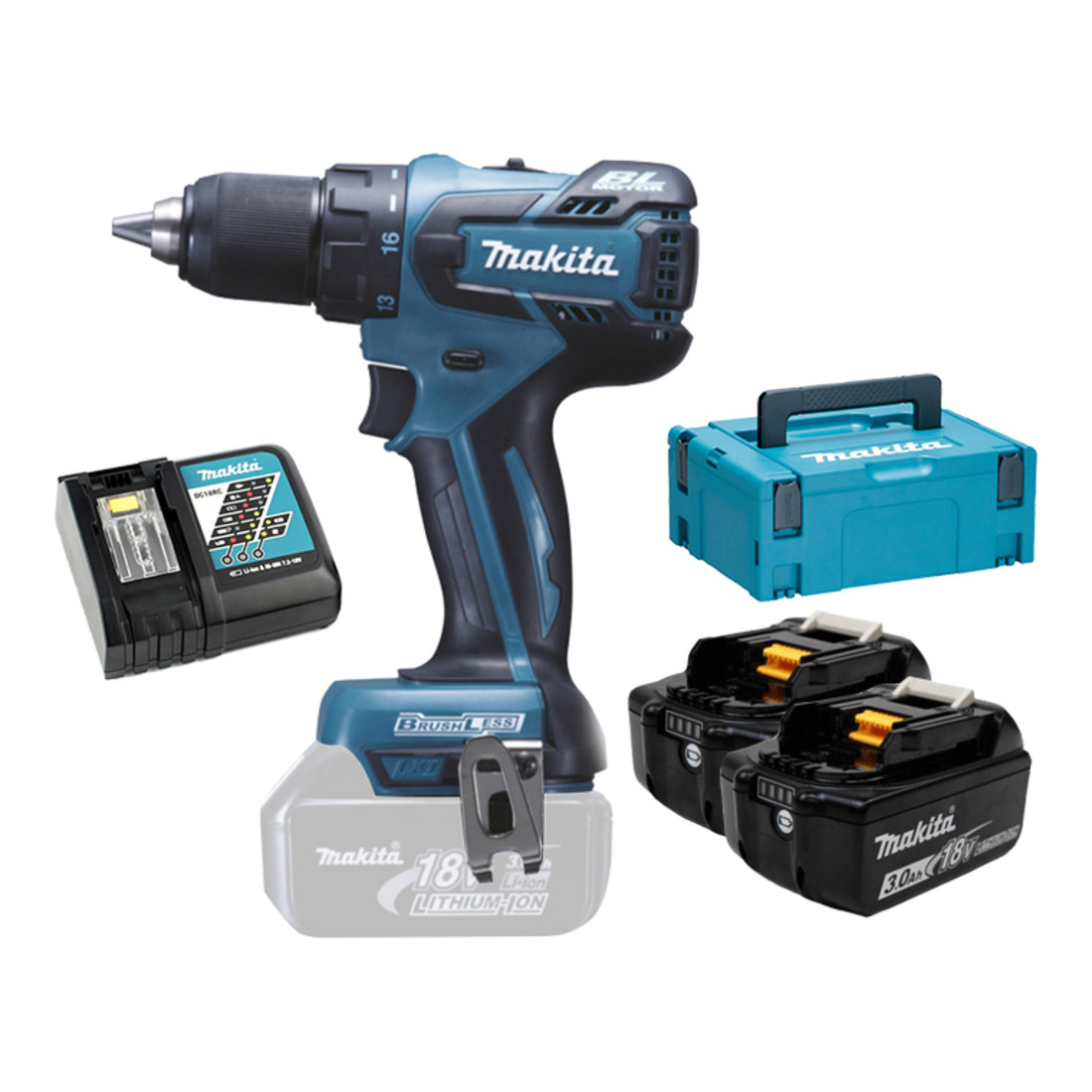Makita Trapano avvitatore DDF459RFJ +2 batterie da 3,0Ah