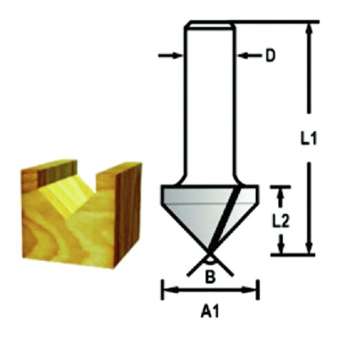 Makita V-Nutfräser 15,9 mm