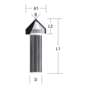 Makita V-Nutfräser Ø 6 mm Schaft, Ø 12,7 mm Fräser, 12,7 mm Arbeitslänge, 45 mm Gesamtlänge, 90° Winkel-2